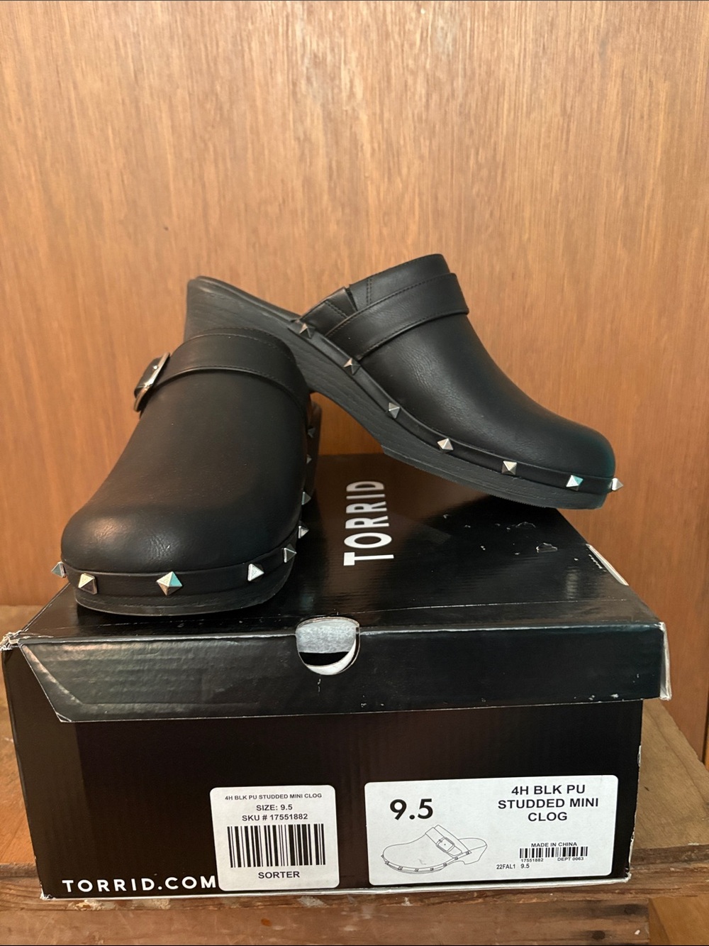 torrid Black Studded Slip-On Mini Clogs 9-1/2WW